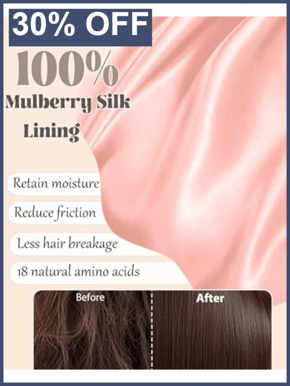 Mulberry Silk Lined Sleep Cap Adjustable Hair Bonnet for Women
